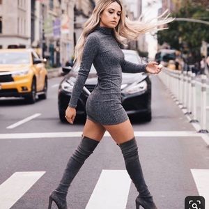 Fashion Nova Knit Mock Neck Dress